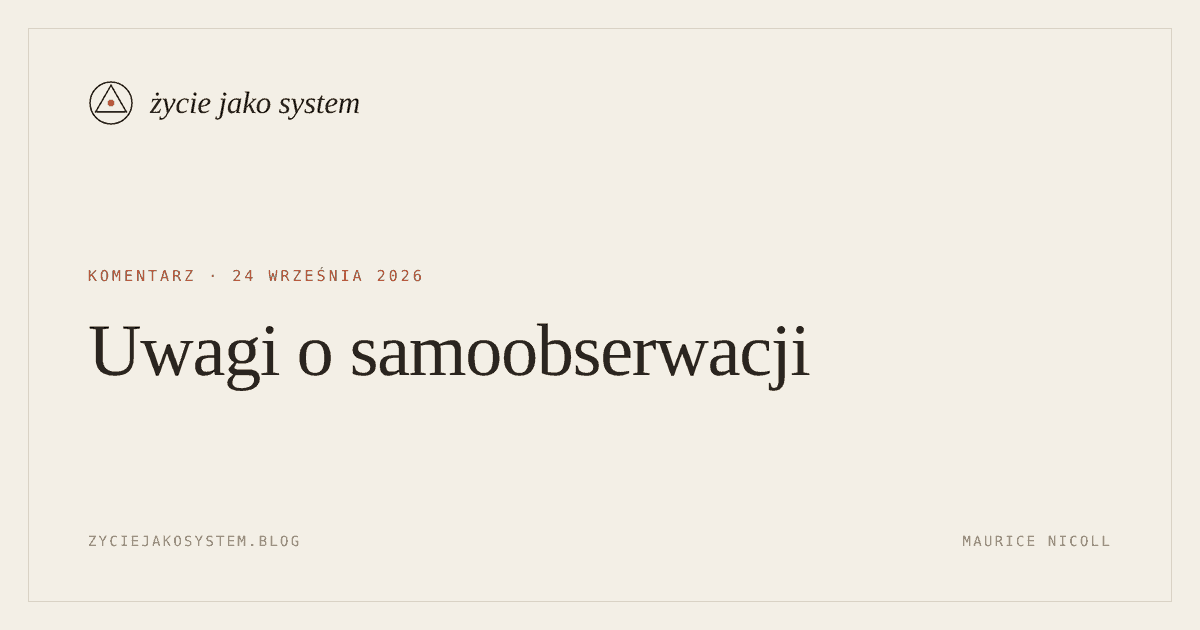 życie jako system — Uwagi o samoobserwacji